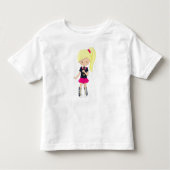 Rotsmeisje, blond haar, microfoon, bandzangeres kinder shirts (Voorkant)
