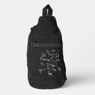 Rotspetroglief Oude Europese hertenjacht Sling Bag