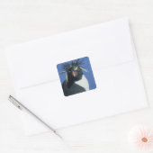 Rotspinguïn (Eudyptes chrysocome) Vierkante Sticker (Envelop)