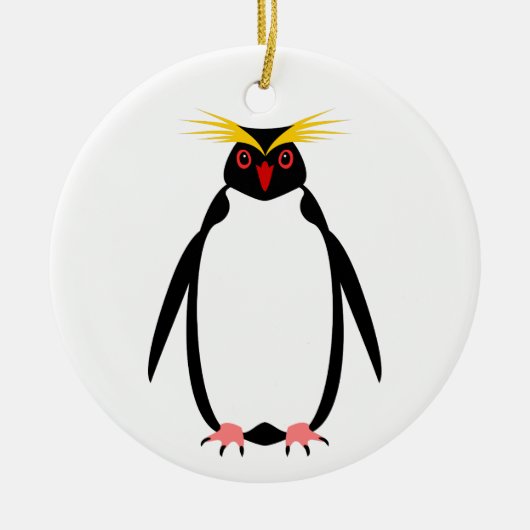 Rotspinguïn of macaroni keramisch ornament (Voorkant)