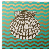 Rotspool nautische clam shell ontwerp tegeltje (Voorkant)