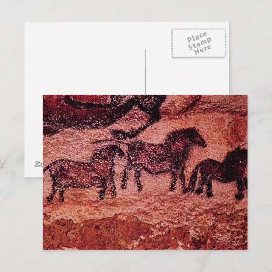 Rotsschilderij van tarpans, c.17000 BC Briefkaart (Voorkant / Achterkant)