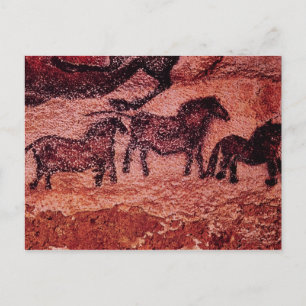 Rotsschilderij van tarpans, c.17000 BC Briefkaart