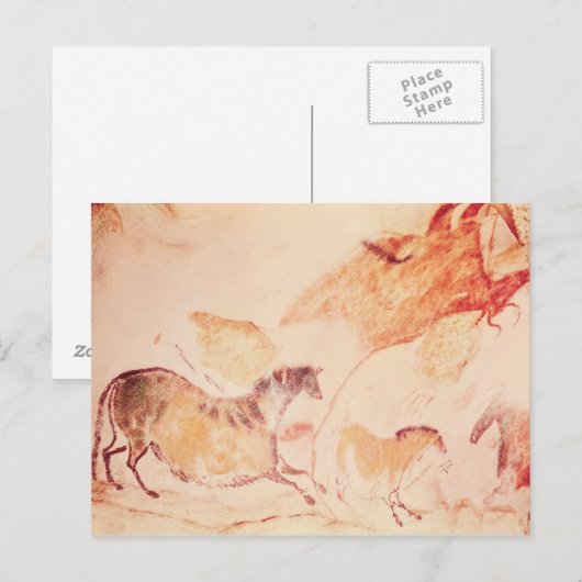 Rotsschildering van paarden, c.17000 v.Chr Briefkaart (Voorkant / Achterkant)