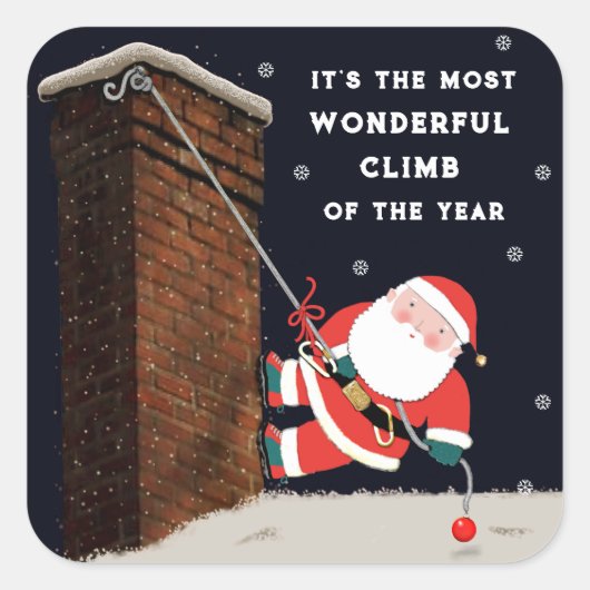 Rotstijgen Kerst Vierkant Sticker (Voorkant)