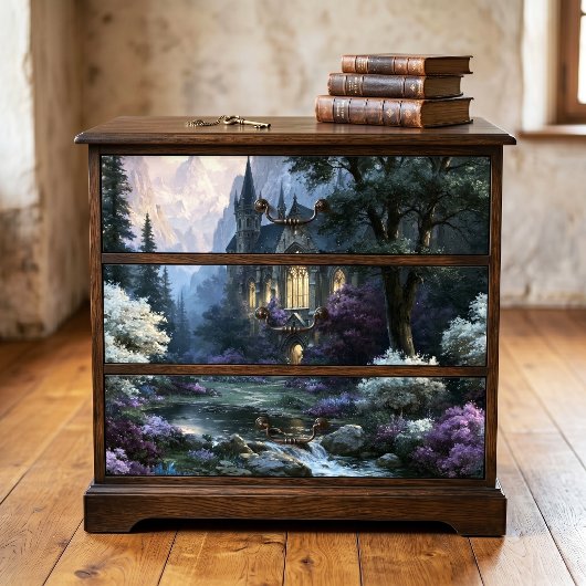 Rotstroom Gotisch Fantasie Kasteel Decoupage Tissuepapier