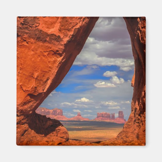 Rotsvenster naar Monument Valley, AZ Magneet (Voorkant)