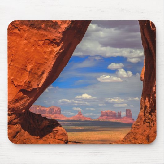 Rotsvenster naar Monument Valley, AZ Muismat (Voorkant)