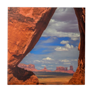 Rotsvenster naar Monument Valley, AZ Tegeltje