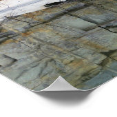 Rotswandreflecties in vijverspiegel Abstract Poster (Hoek)