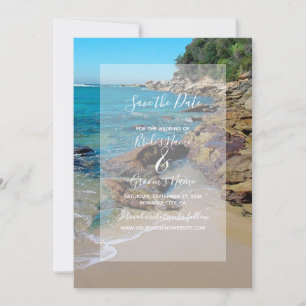 Rotswedding op het strand Sla de datum op Save The Date