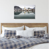 Rottach-Egern in het Tegernsee, Beieren in de wint Canvas Afdruk (Insitu (Slaapkamer))