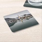 Rottach-Egern in het Tegernsee, Beieren in de wint Kartonnen Onderzetters (Schuin)