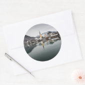 Rottach-Egern in het Tegernsee, Beieren in de wint Ronde Sticker (Envelop)