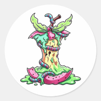 Rotte Appelklok Monster Vinyl Sticker - Griezelijk