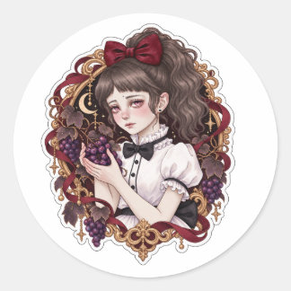 Rotte Druiven-Donkere Symbolische Kunst Sticker