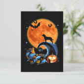 rotte hond maanpompoen halloween costuum gift RSVP kaartje (Staand voorkant)