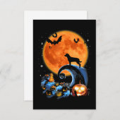 rotte hond maanpompoen halloween costuum gift RSVP kaartje (Voorkant / Achterkant)