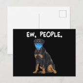 rotte hond met gezichtsmasker aankondigingskaart (Voorkant / Achterkant)