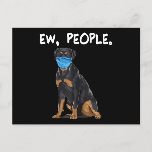 rotte hond met gezichtsmasker aankondigingskaart (Voorkant)