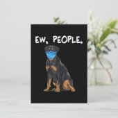 rotte hond met gezichtsmasker bedankkaart (Staand voorkant)