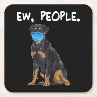 rotte hond met gezichtsmasker kartonnen onderzetters