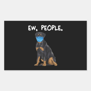 rotte hond met gezichtsmasker rechthoekige sticker