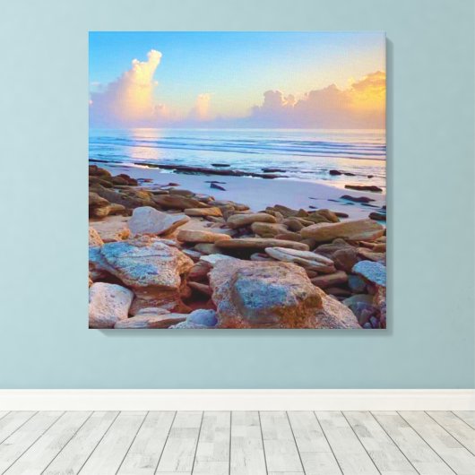 Rotte Kust strand Oceaan Canvas Afdruk (Insitu (Houten vloer))