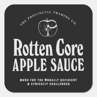 Rotten Core Apple Sauce - apotheeklabels Vierkante Sticker