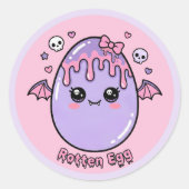 Rotten Egg Pastel Goth Easter Kawaii Pink Lavender Ronde Sticker (Voorkant)