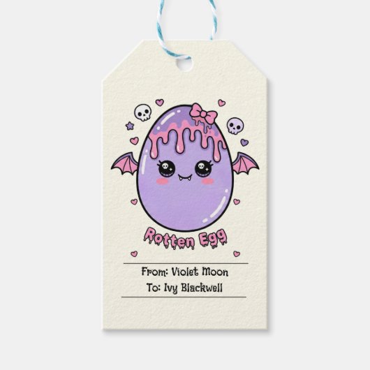Rotten Egg Pastel Goth Easter Pink Lavender Cadeaulabel (Voorkant)