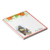  rotten en  Oranje bloemen, speciaal gepersonalise Notitieblok (Schuin)