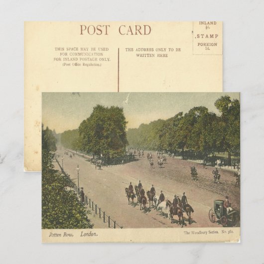 Rotten Row London Vintage Postage. Briefkaart (Voorkant / Achterkant)