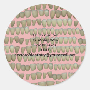 Rotten Tanden Dentist Dentistry Orthodontie Roze Ronde Sticker