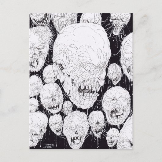 Rotten Ugly Zombies Heads Briefkaart (Voorkant)