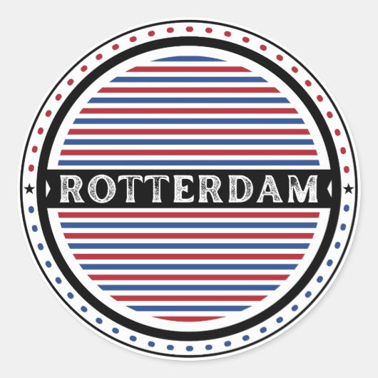 Rotterdam City Pride Emblem – Dutch Identity Ronde Sticker (Voorkant)