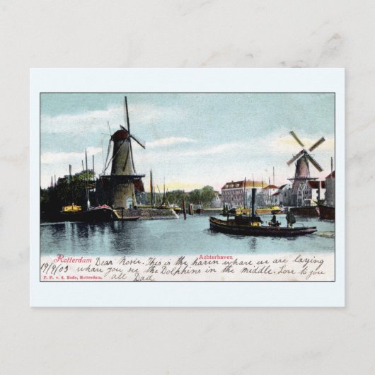 Rotterdam De Nederlandse Oude Haven Briefkaart (Voorkant)