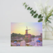Rotterdam, historische schepen, windmolen Schiedam Briefkaart (Staand voorkant)