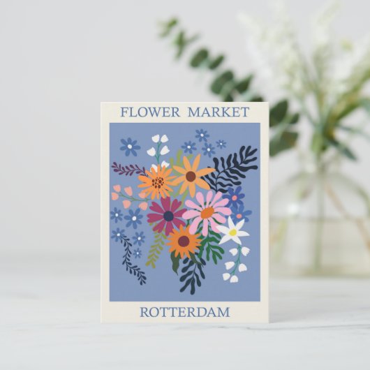  Rotterdam Holland Bloemenmarkt Reizen Briefkaart (Staand voorkant)