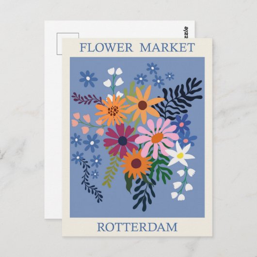  Rotterdam Holland Bloemenmarkt Reizen Briefkaart (Voorkant / Achterkant)