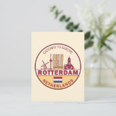 Rotterdam Nederland City Skyline Emblem Briefkaart (Staand voorkant)