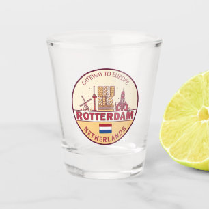 Rotterdam Nederland City Skyline Emblem Shot Glas