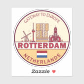 Rotterdam Nederland City Skyline Emblem Sticker (Vel)