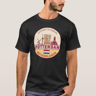 Rotterdam Nederland City Skyline Emblem T-shirt