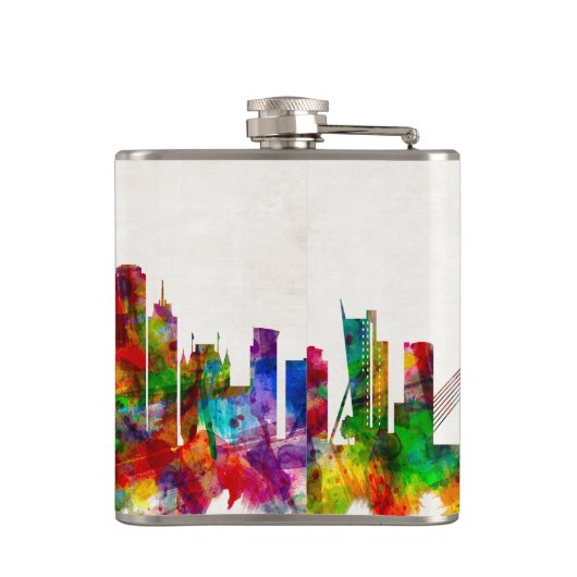 Rotterdam Nederland Skyline Heupfles (Achterkant)