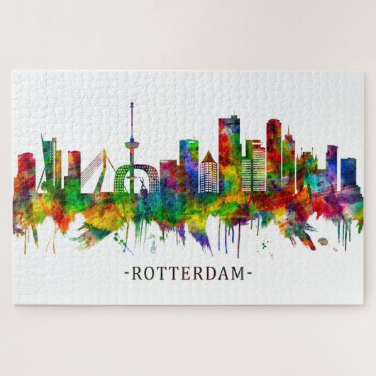 Rotterdam Nederland Skyline Legpuzzel (Horizontaal)