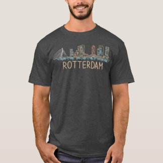 Rotterdam Nederland Unieke hand-tekende art Gift T-shirt