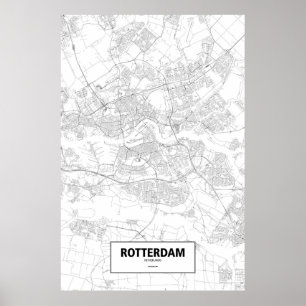 Rotterdam, Nederland (zwart op wit) Poster