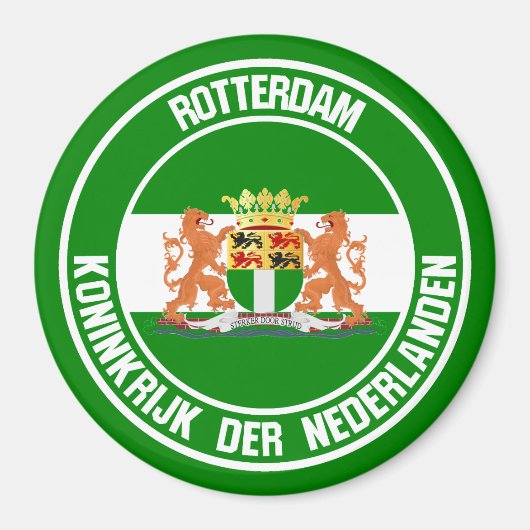 Rotterdam Round Emblem Magneet (Voorkant)