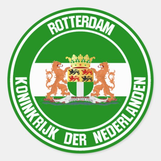 Rotterdam Round Emblem Ronde Sticker (Voorkant)